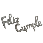 Globo metalico F.C cursivo plateado